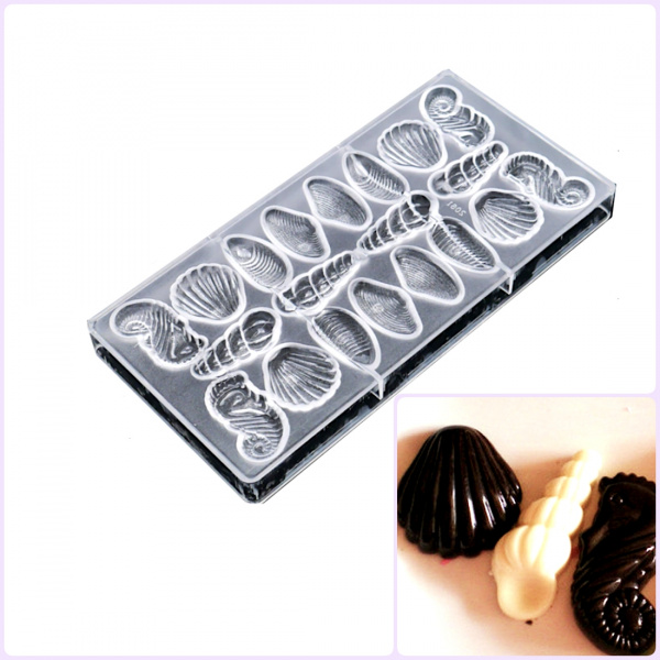 Поликарбонатная форма для шоколада 275*135*24 мм | Морская мод.2061