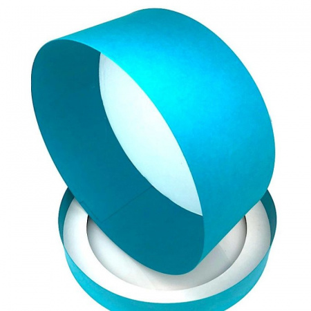 Коробка для выпечки круглая (шайба) 20•8 см БИРЮЗОВАЯ (окно, крышка+дно) | упак. 5-20 шт