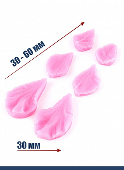 Молд силиконовый (вайнер) лепестки Набор 3 пары (60•30 мм) с6-1