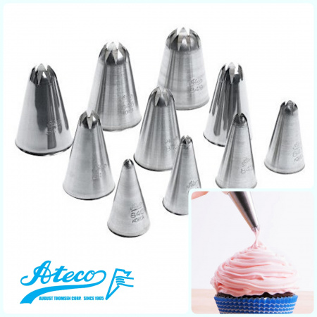 Кондитерская насадка закрытая звезда №840-843 от Ateco | 6 лучей малый размер