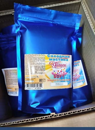 Сахарная Мастика Белая для обтяжки, лепки, универсальная 1 кг Soft