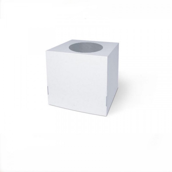 Коробка для торта 30•30•30 см с окном Белая (крышка+дно) | упак. 5-25 шт (мкгфр)