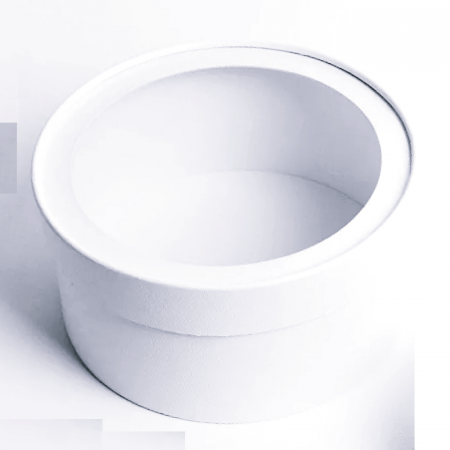 Коробка для выпечки круглая (шайба) 20•8 см Белая (окно, крышка+дно)