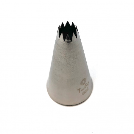 Кондитерская насадка 862 Tulip открытая звезда, Французская трубочка д.7 мм, 10 лучей