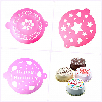 Трафареты для декора выпечки | Набор 3 шт (ДР)