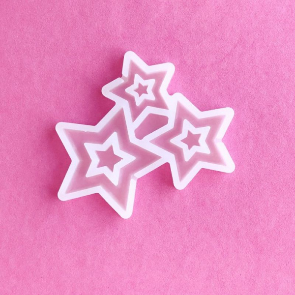 Силиконовая форма для шоколада-мастики-карамели 3 фигур - Звезда