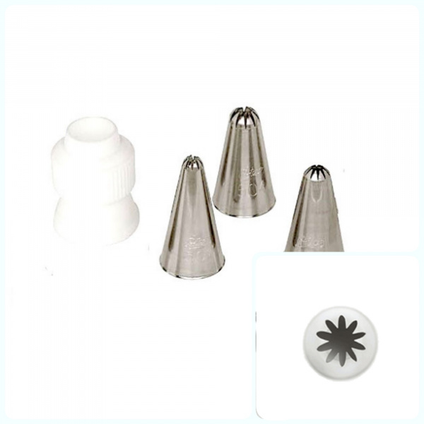 Кондитерская насадка закрытая звезда №501, 502, 504, 506, 508, 132 Ateco | 10 лучей стандарт. размер